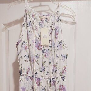 New Long White Floral dress by Indulge Sz L